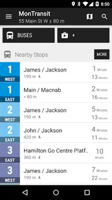 Hamilton HSR Bus - MonTransit android App screenshot 2